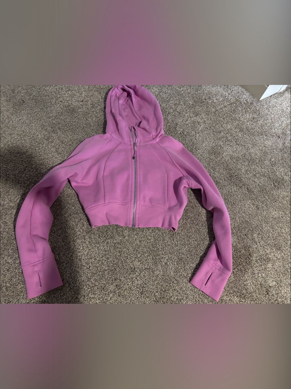 lululemon athletica Cropped Hooded Zipped sweatshirt in Lavender Pink